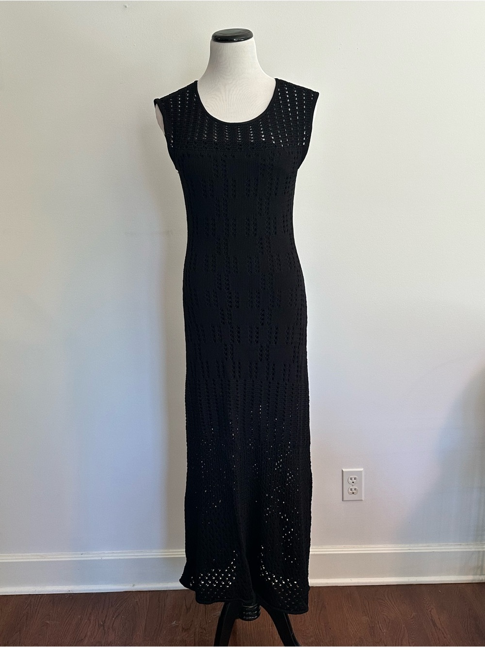 Catherine Malandrino Black Sleeveless Knit Maxi Dress